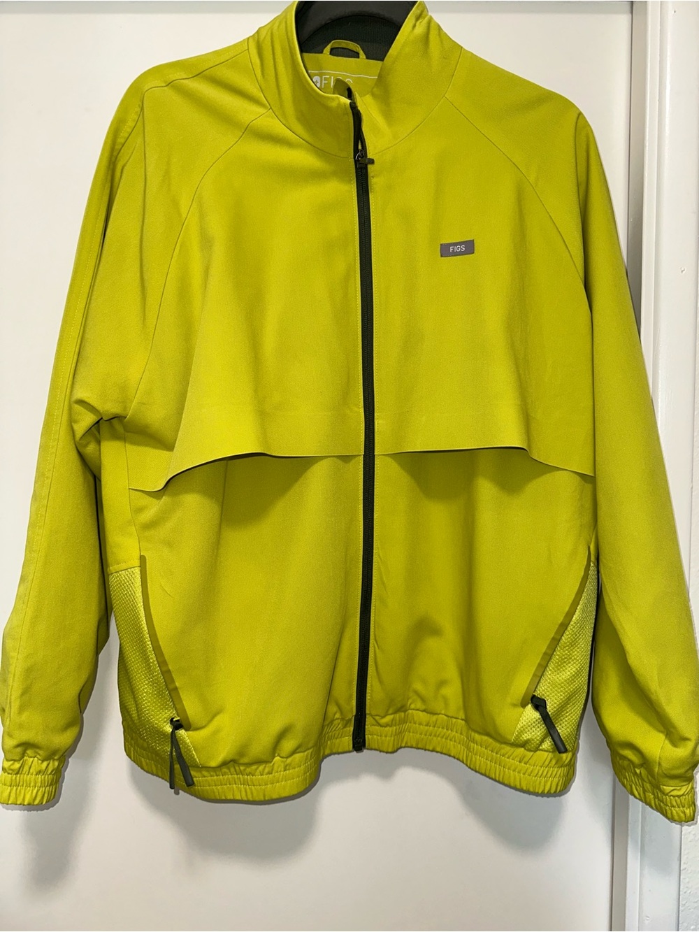 FIGS Sydney Neon Lime Zip Bomber Jacket